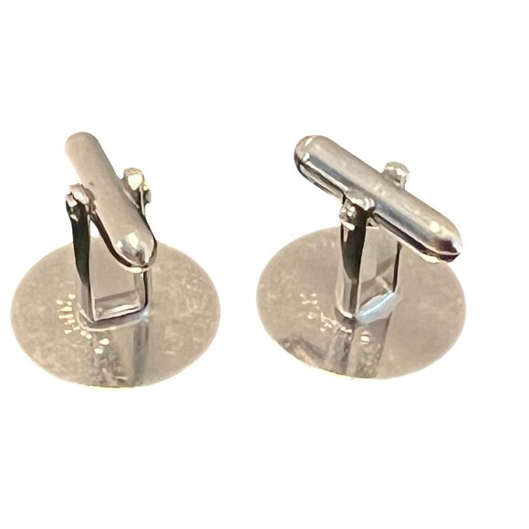 Vintage Silver Tone Diamond Design Swank Cufflinks (1492) - Picture 4 of 4